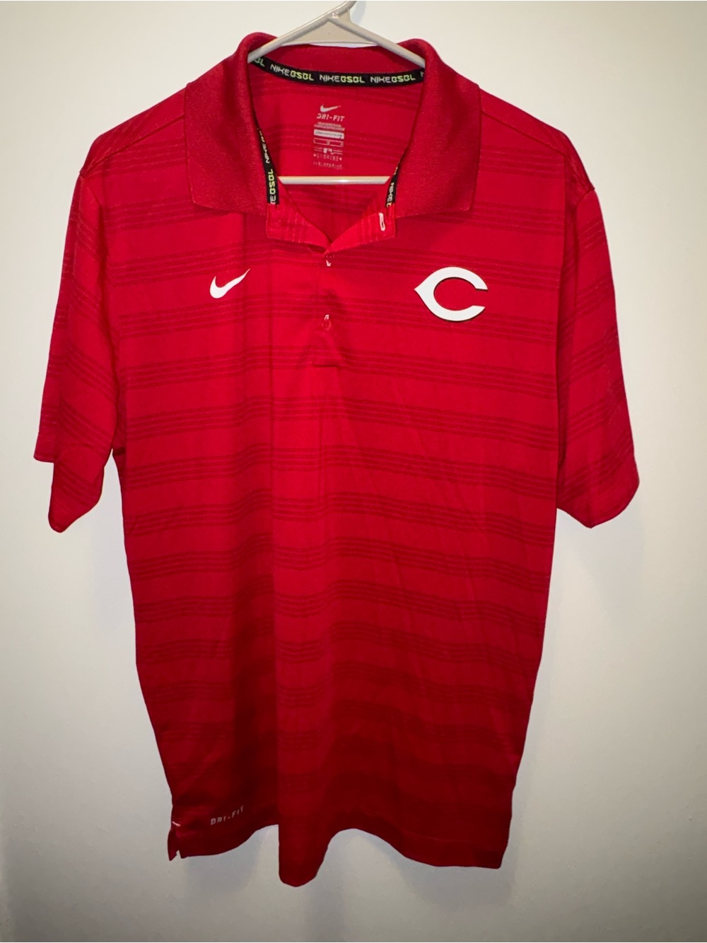 Nike Men’s Red Polo with White Team C and Swoosh Logos
